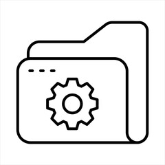 Fototapeta premium File Organization Outline Icon Vector Illustration