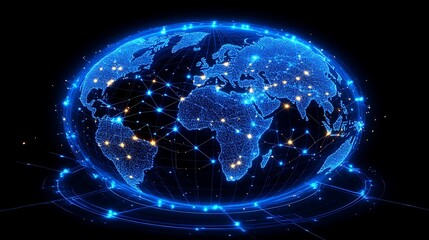 Global network connecting the world's points of communication.