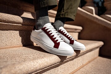 Stylish Mens Footwear Green Trousers Grey Socks Urban Steps