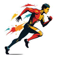 Dynamic male runner silhouette in motion