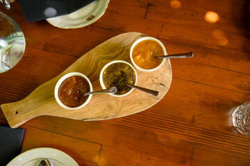 Homemade marmalade with oranges, kiwi and dates served on the island of Brac in Croatia