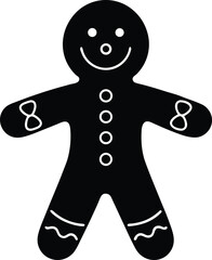 Festive gingerbread man silhouette vector graphic