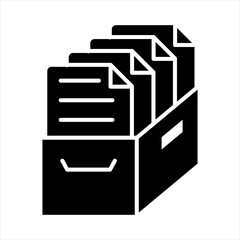 Document Archiving Glyph Icon Vector Illustration
