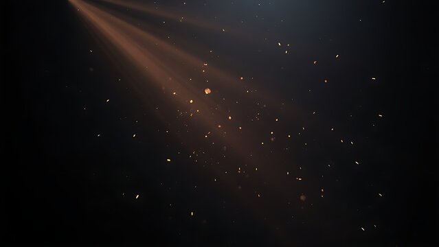 Ethereal Light Streaks in Dark Void with Glowing Particles