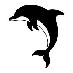 Dolphin silhouette jumping gracefully 1