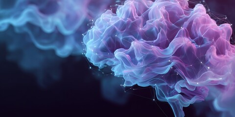 Obraz premium Abstract representation of the human brain with colorful smoke