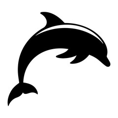 Dolphin silhouette twisting in the air 2