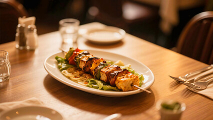 Grilled Paneer Tikka Skewer
