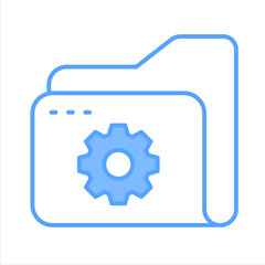 File Organization Blue Icon Vector Illustration