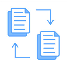 File Transfer Blue Icon Vector Illustration