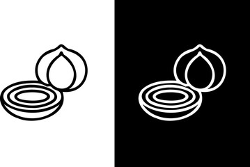 Almond nut vector illustration, healthy food ingredient outline drawing design