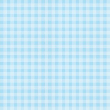 Cute fashion seamless pattern in style of picnic. Scottish tartan gingham plaid graphic texture for fabric, wrapping paper, package, banner, card. Pastel blue plaid background.