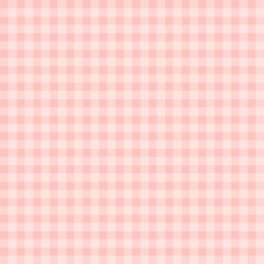 Gingham check plaid pattern in peach for tablecloth, gift paper, napkin, blanket, scarf. Seamless light monochrome small vichy tartan check for modern spring summer fashion textile print.