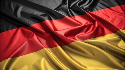 Close-Up of Waving German Flag with Realistic Fabric Texture in High Resolution