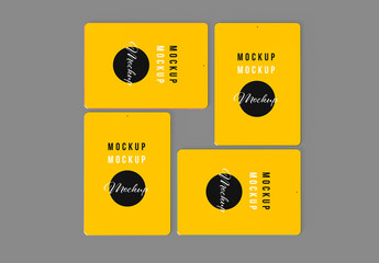 Four Top View Tablets Mockup