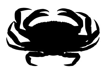 Vector Silhouette Of A Crab.