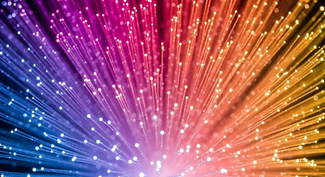 High quality photo of defocused image of fiber optics lights abstract background - Powered by Adobe