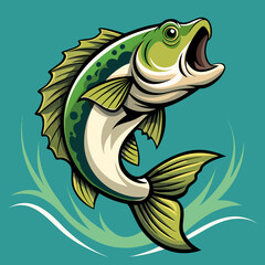 hunting fish vector illustration