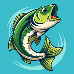hunting fish vector illustration