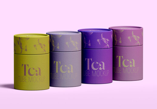 Four Standing Tubes Mockup