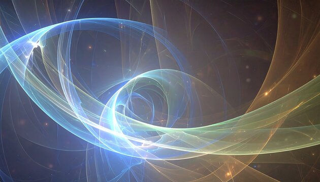 Ethereal streams of luminous energy flowing in abstract digital space