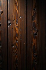 Fototapeta premium Dark, rich wood grain tabletop; overhead view , texture, blank, wood grain texture