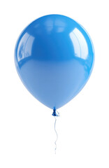 Celebratory blue balloon minimalist design isolated on transparent background, png