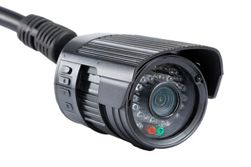 Urban safety measures residential surveillance camera installation isolated on transparent background, png