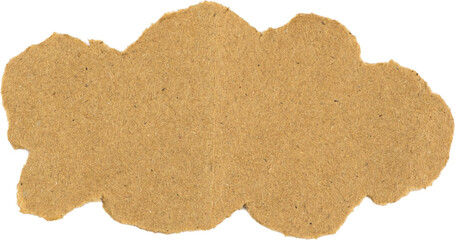 Torn Brown textured paper shape isolated on white background for artistic or crafting use