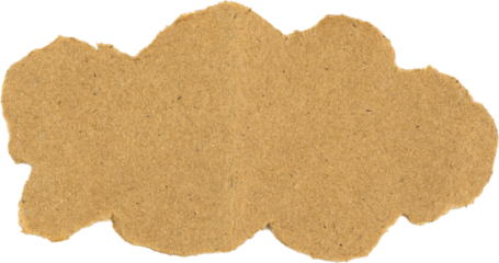 Torn Brown textured paper shape isolated on white background for artistic or crafting use
