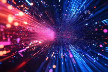 Obraz premium Abstract data flow in virtual space
