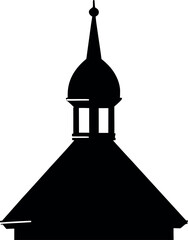 Simplified Black Outline of Rooftop Cupola in Traditional Architecture Theme