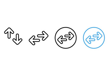Two arrow  switch, swap, exchange, transfer outline set