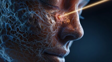 Laser Penetrating Skin Cell Layer in Scientific Visualization