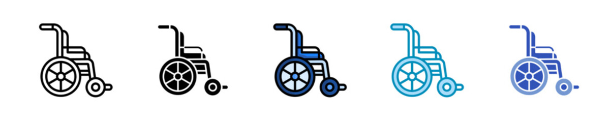 Wheelchair Mobility  Icon Set Multiple Style Collection