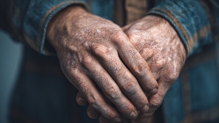 Fototapeta premium Close-Up of Hands with Skin Condition in Natural Light