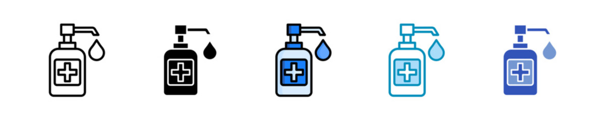 Hand Sanitizer  Icon Set Multiple Style Collection