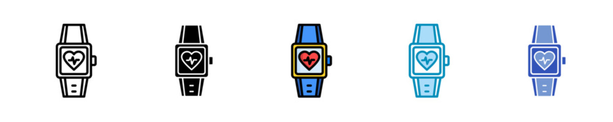 Fitness Tracker  Icon Set Multiple Style Collection