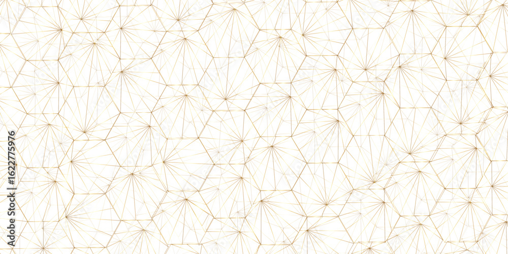 Wall mural abstract of simple golden line triangle pattern geometric background. seamless geometric polygonal r