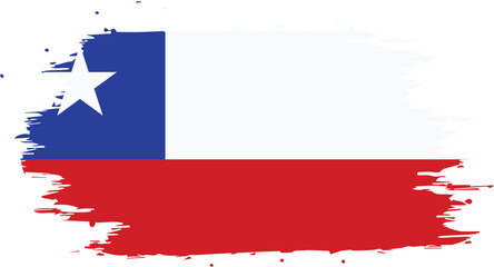 Chile Flag with Artistic Brushstroke Effect.