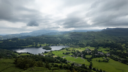Fototapeta premium Dramatic view of Grasmere, English Lake District 