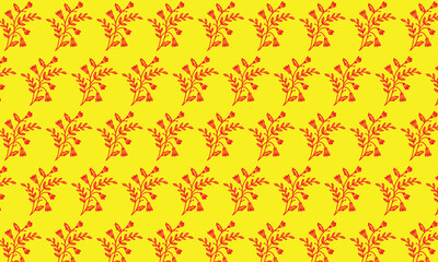A fiery seamless vector pattern with a vintage brown and yellow floral design, perfect for a retro wallpaper or fabric texture