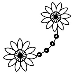 Fototapeta premium Daisy Chain vector silhouette black design white background