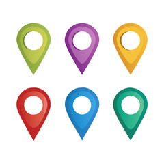 Set Of Colorful Pointers Collections Of Map Markers

