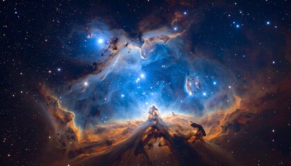 Vibrant interstellar cloud and starfield