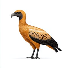 Detailed Illustration of an Orange and Black Vulture
