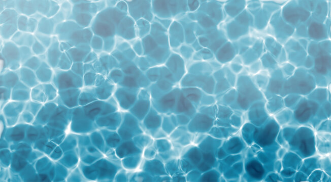 Realistic blue water texture PNG with natural light reflections soft ripples on the surface. Ideal for summer, pool, ocean, or aquatic-themed backgrounds and design projects.