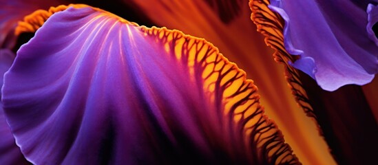 Vibrant silk petals in a macro shot reveal a colorful floral texture, a beautiful abstract of nature's bloom