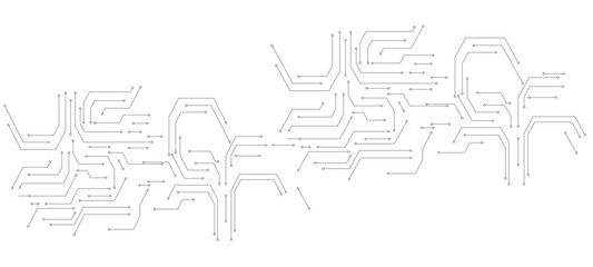 Transparent PNG available
Technology circuit diagram on white background.High tech circuit board connection system.Vector abstract technology
