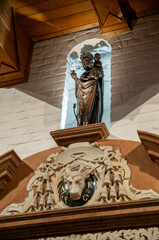 Royal Gniezno Cathedral's interior with sarcophagus St. Adalbert, historical and royal city in Greater Poland Voivodeship